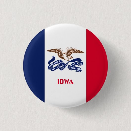 Iowa Staatsvlag Ronde Button 3,2 Cm (Voorkant)