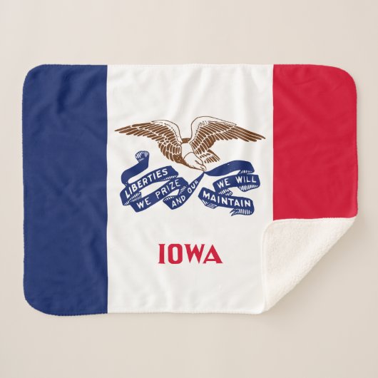 Iowa Staatsvlag Sherpa Deken (Voorkant (horizontaal))