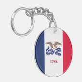 Iowa Staatsvlag Sleutelhanger (Voorkant Links)