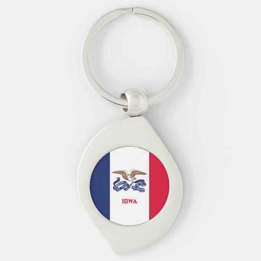 Iowa Staatsvlag Sleutelhanger (Voorkant)