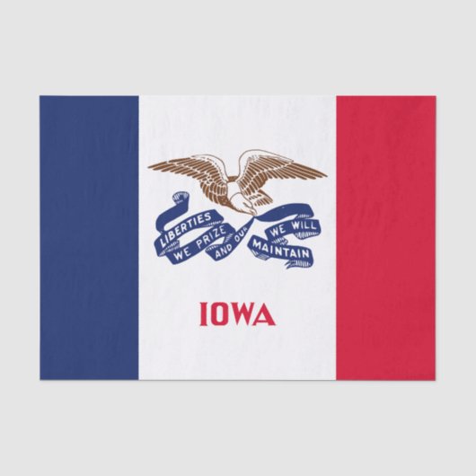 Iowa Staatsvlag Tissuepapier (Voorkant)