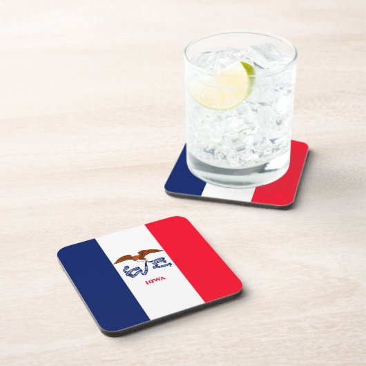 Iowa Staatsvlagontwerp Bier Onderzetter (Rechterzijde)