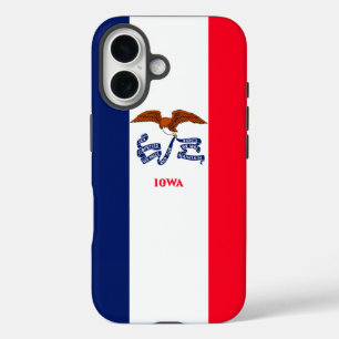 Iowa Staatsvlagontwerp iPhone 16 Hoesje
