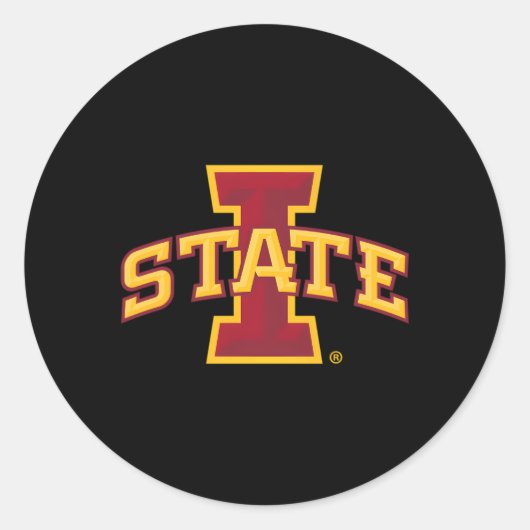 Iowa State Cyclones Icon Ronde Sticker (Voorkant)