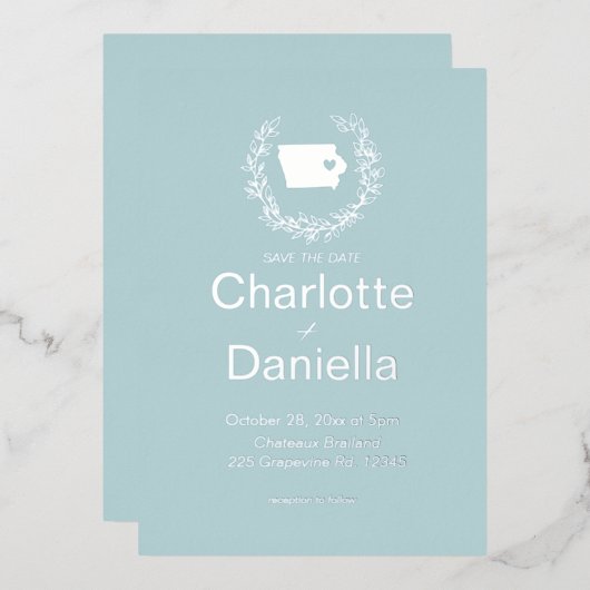 Iowa State Destination Wedding Folie Uitnodiging (Voorkant / Achterkant)