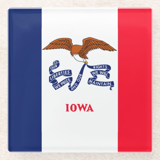 Iowa State Flag Design Decor Glazen Onderzetter (Voorkant)