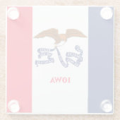 Iowa State Flag Design Decor Glazen Onderzetter (Achterkant)