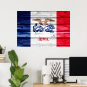Iowa State Flag Grunge Poster (Thuiskantoor)