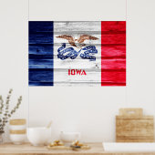 Iowa State Flag Grunge Poster (Keuken)