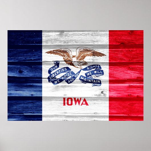 Iowa State Flag Grunge Poster (Voorkant)