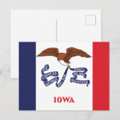 Iowa State Flag Hawkeye State Eagle & Motto  Briefkaart (Voorkant / Achterkant)