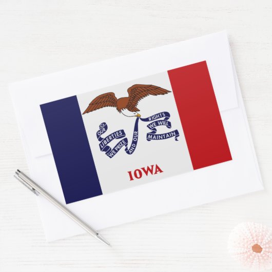 Iowa State Flag Sticker (Envelop)