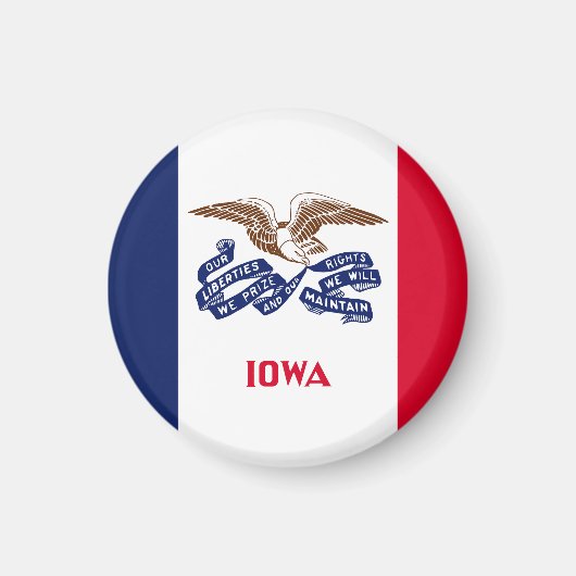 Iowa State Flag Verenigde Staten Magneet (Voorkant)