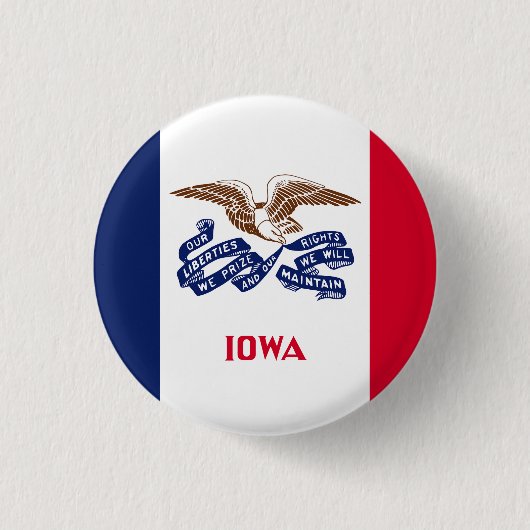 Iowa State Flag Verenigde Staten Ronde Button 3,2 Cm (Voorkant)