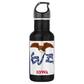 Iowa State Flag Vrijheidsfles Waterfles (Voorkant)