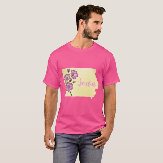 Iowa State Flower Wild Roses Oversized T-shirt (Voorkant volledig)