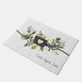 Iowa State gepersonaliseerd uw huis stad rustieke Deurmat (Schuin)