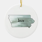 Iowa State Illustratie Keramisch Ornament (Voorkant)