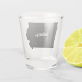 Iowa State Map Belong Shot Glas (Achterkant)
