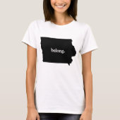 Iowa State Map Belong T-shirt (Voorkant)