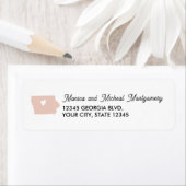 IOWA State Map met Heart - ELKE KLEUR! Etiket (Insitu)