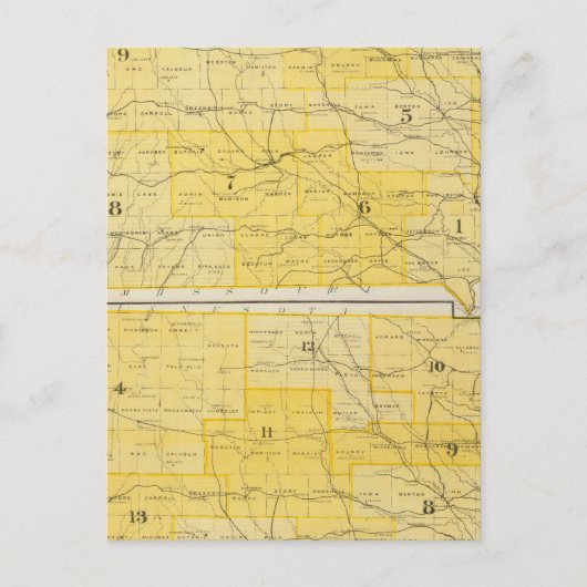 Iowa State Maps Briefkaart (Voorkant)