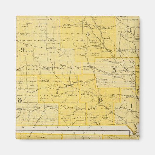 Iowa State Maps Magneet (Voorkant)