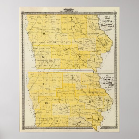Iowa State Maps Poster (Voorkant)