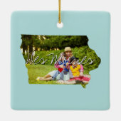 Iowa State Photo insert and town name Keramisch Ornament (Achterkant)