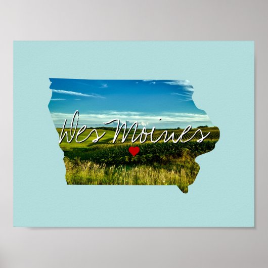 Iowa State Photo insert and town name Poster (Voorkant)