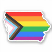 Iowa State Pride LGBTQ Progress Pride Sticker (Voorkant)