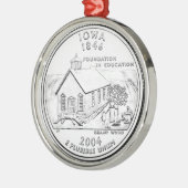 Iowa State Quarter Metalen Ornament (Links)