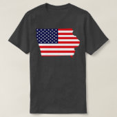 Iowa State Shape Flag Achtergrond TShirt (Design voorkant)