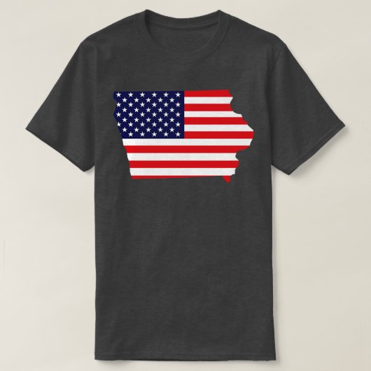 Iowa State Shape Flag Achtergrond TShirt (Design voorkant)