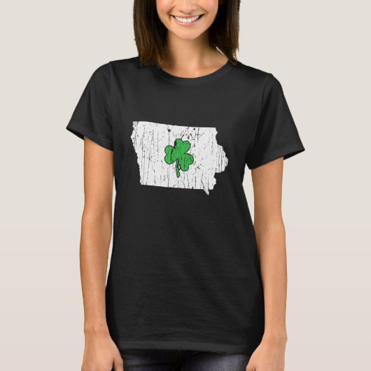 Iowa State St Patrick S Day Iowa Green Shamrock T-shirt (Voorkant)