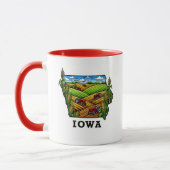 Iowa State Tattoo Style Cornfields Landbouwgrond Mok (Links)