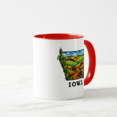 Iowa State Tattoo Style Cornfields Landbouwgrond Mok (Voorkant rechts)
