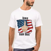 Iowa state vogel t-shirt middelvinger vlag (Voorkant)