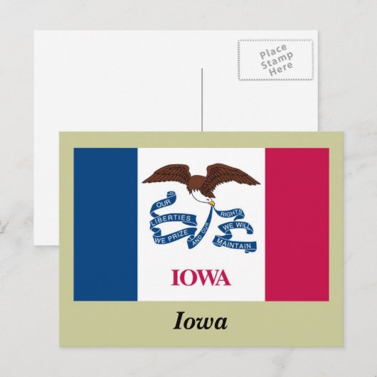 Iowa Statenvlag Briefkaart (Voorkant / Achterkant)