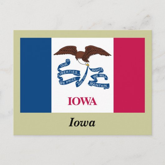 Iowa Statenvlag Briefkaart (Voorkant)