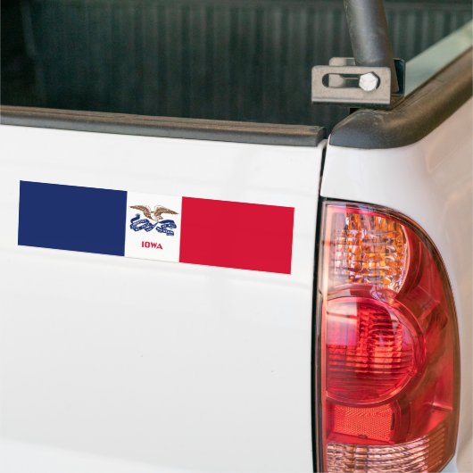 Iowa Statenvlag Bumpersticker (Op Truck)
