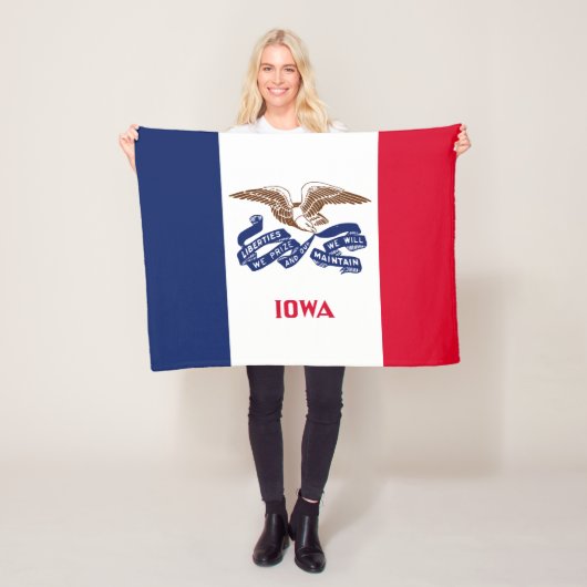 Iowa Statenvlag Fleece Deken (In situ)