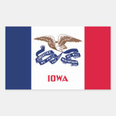 Iowa Statenvlag Rechthoekige Sticker (Voorkant)