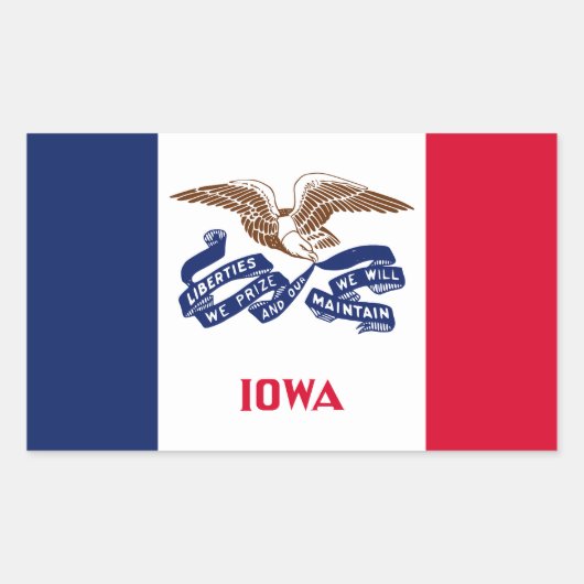Iowa Statenvlag Rechthoekige Sticker (Voorkant)
