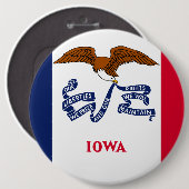Iowa Statenvlag Ronde Button 6,0 Cm (Voorkant /achterkant)