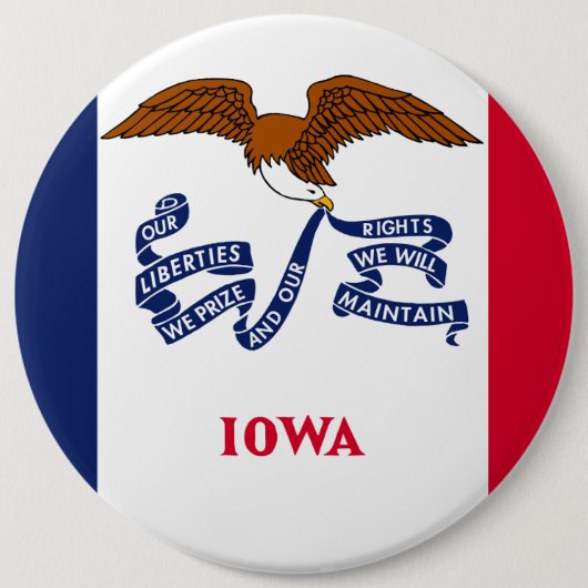 Iowa Statenvlag Ronde Button 6,0 Cm (Voorkant)