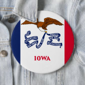 Iowa Statenvlag Ronde Button 6,0 Cm (In situ)