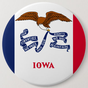 Iowa Statenvlag Ronde Button 6,0 Cm