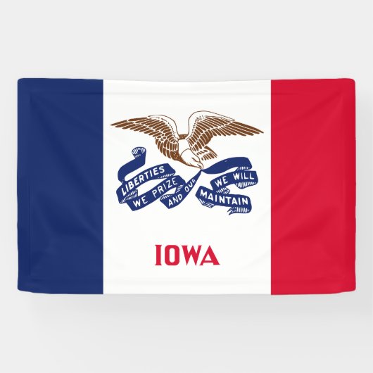 Iowa Statenvlag Spandoek (Horizontaal)