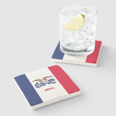 Iowa Statenvlag Stenen Onderzetter (Zijkant)